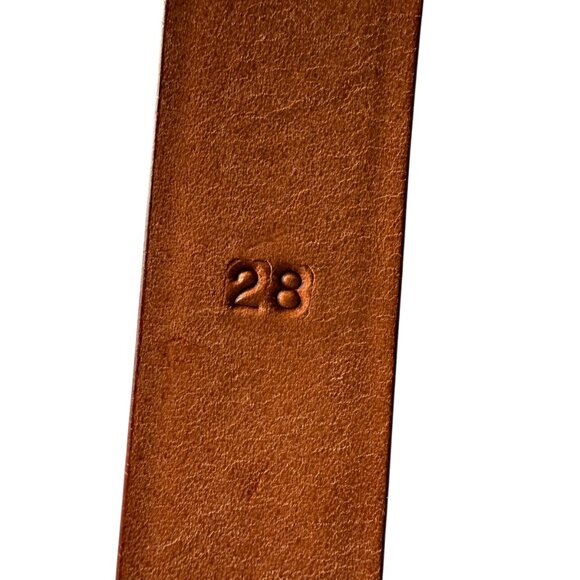 J. B. Hill men J. B. Hill men\'s brown ostrich leather adj waist belt with motorcycle buckle